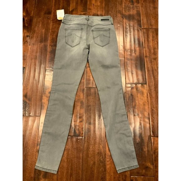 Level 99 Gray Skinny Jeans W/ Black Side Stripe and Zipper Detail, Size 24 - Picture 6 of 8